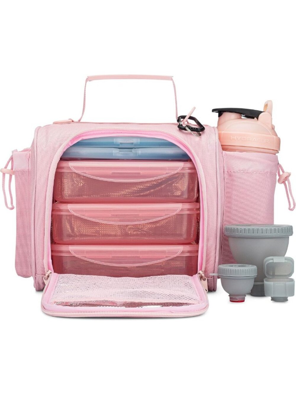 Insulated Lunch Box Set with 10 Meal Prep Containers - Pink, Perfect for